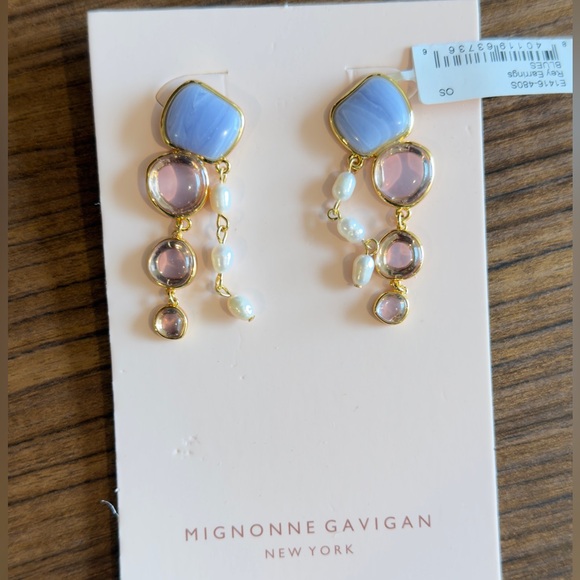 Mignonne Gavigan Lavender and Rose Gold Drop Earrings - Picture 1 of 7